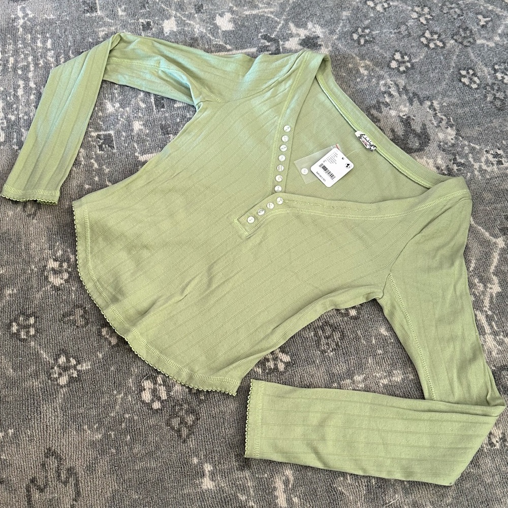 NWT Free People Coffee-Chat Long Sleeve